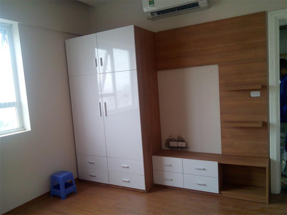Tủ quần áo kết hợp kệ tủ ti vi đẹp hiện đại