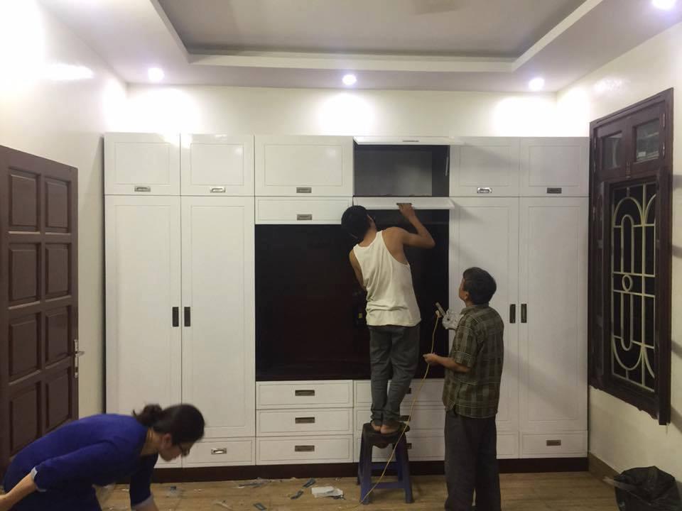 Tủ quần áo màu trắng thiết kế đơn giản, đẹp, sang trọng